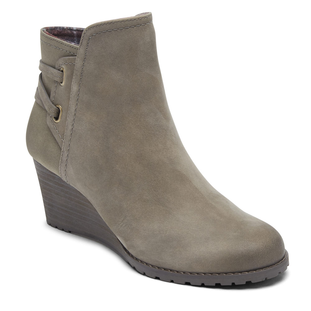 Botas Rockport Mulher Cinzentas - Cobb Hill Lucinda Back Tie - 98605FOXP